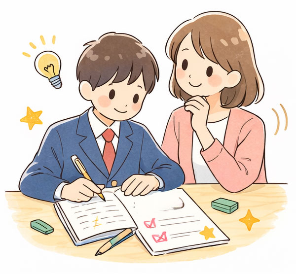 学習後は振り返りを書き、自身の学習の「メタ認知」を高めます