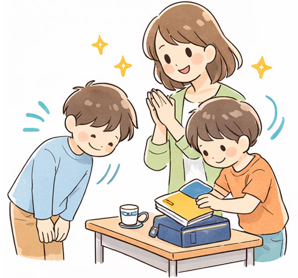 挨拶、片付け…学習の前提としての生活習慣も大切にします