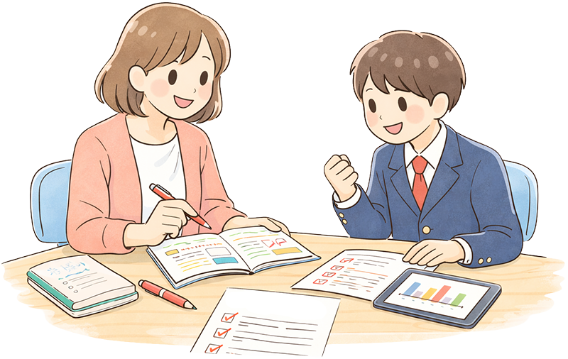 中学校定期テスト前2週間は特別カリキュラムでテスト対策します